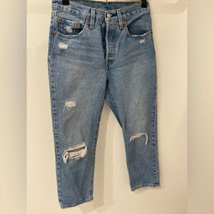 Levi’s 501 distressed jeans button fly